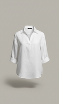 Camisa lino blanco porcelana
