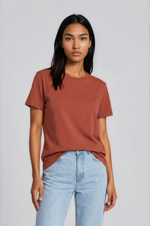 Camiseta Básica Premium de Algodón Orgánico - Manga Corta Mujer 004
