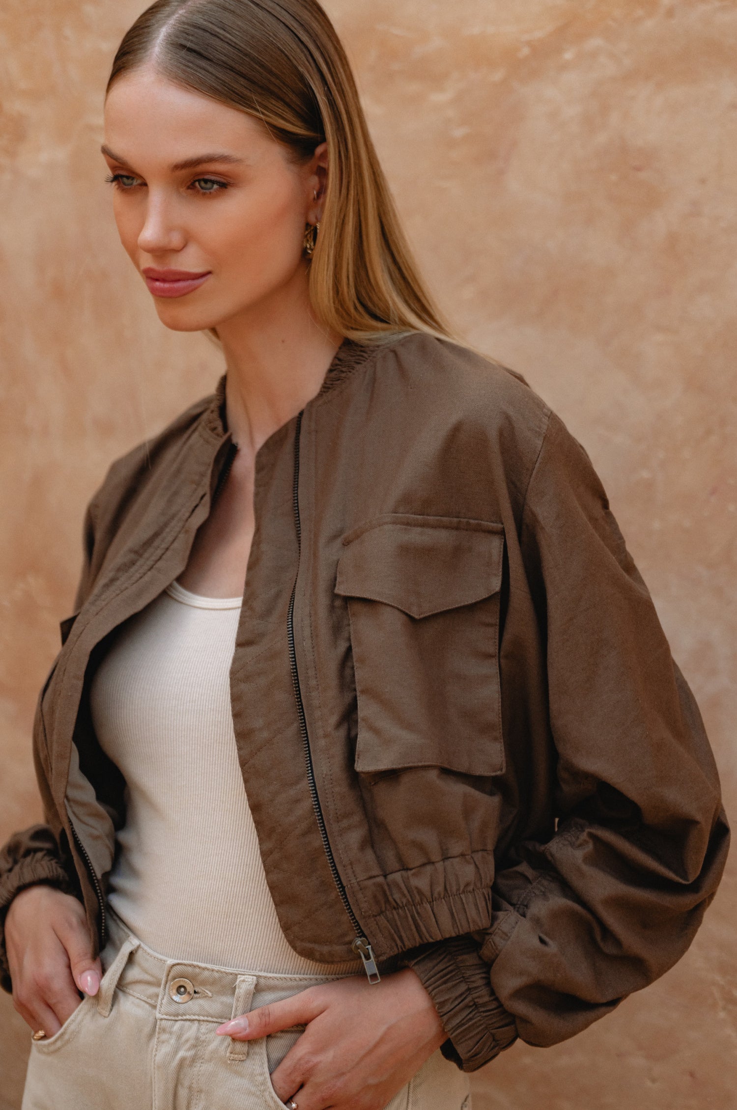 Denver Linen Bomber Jacket