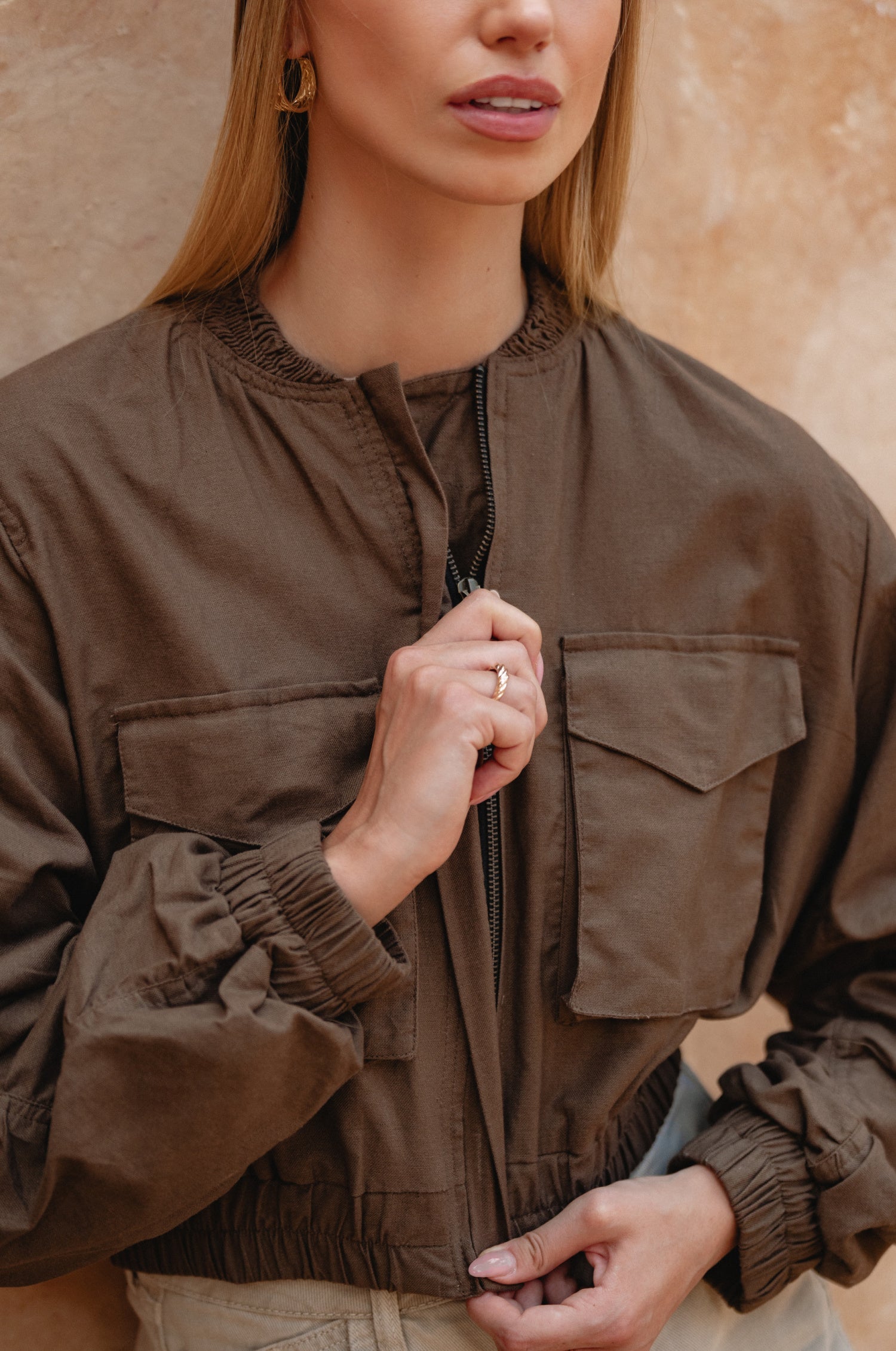 Denver Linen Bomber Jacket