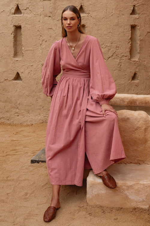 Emerie Long Sleeve Wrap Dress