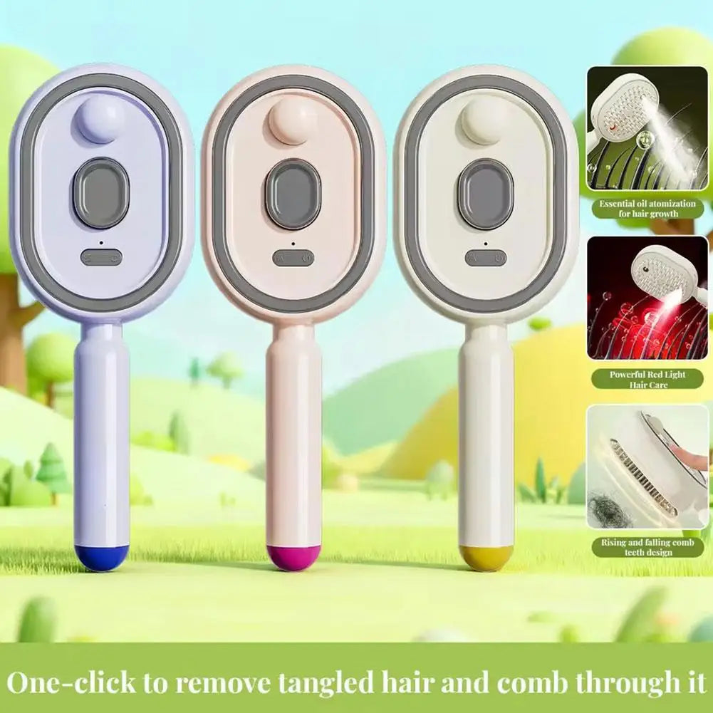 Electric Spray Air Cushions Massage Comb 3 in 1 Self Cleaning Steam Essential Oil Brush Rechargeable Spray Scalp Massager Combs