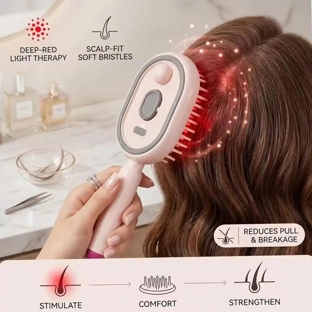 Electric Spray Air Cushions Massage Comb 3 in 1 Self Cleaning Steam Essential Oil Brush Rechargeable Spray Scalp Massager Combs