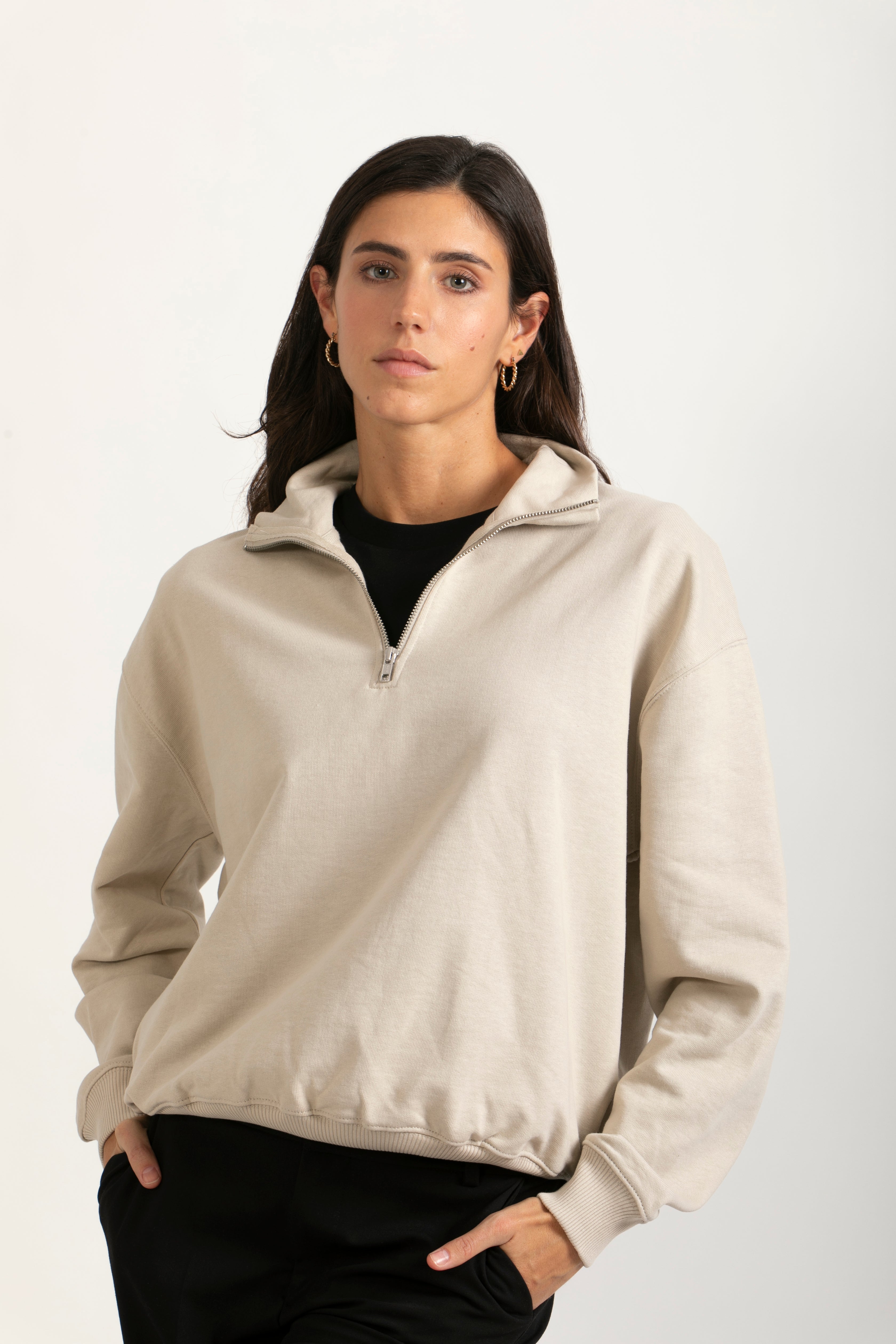 Sudadera Orgánica Oversize con Cremallera - 021