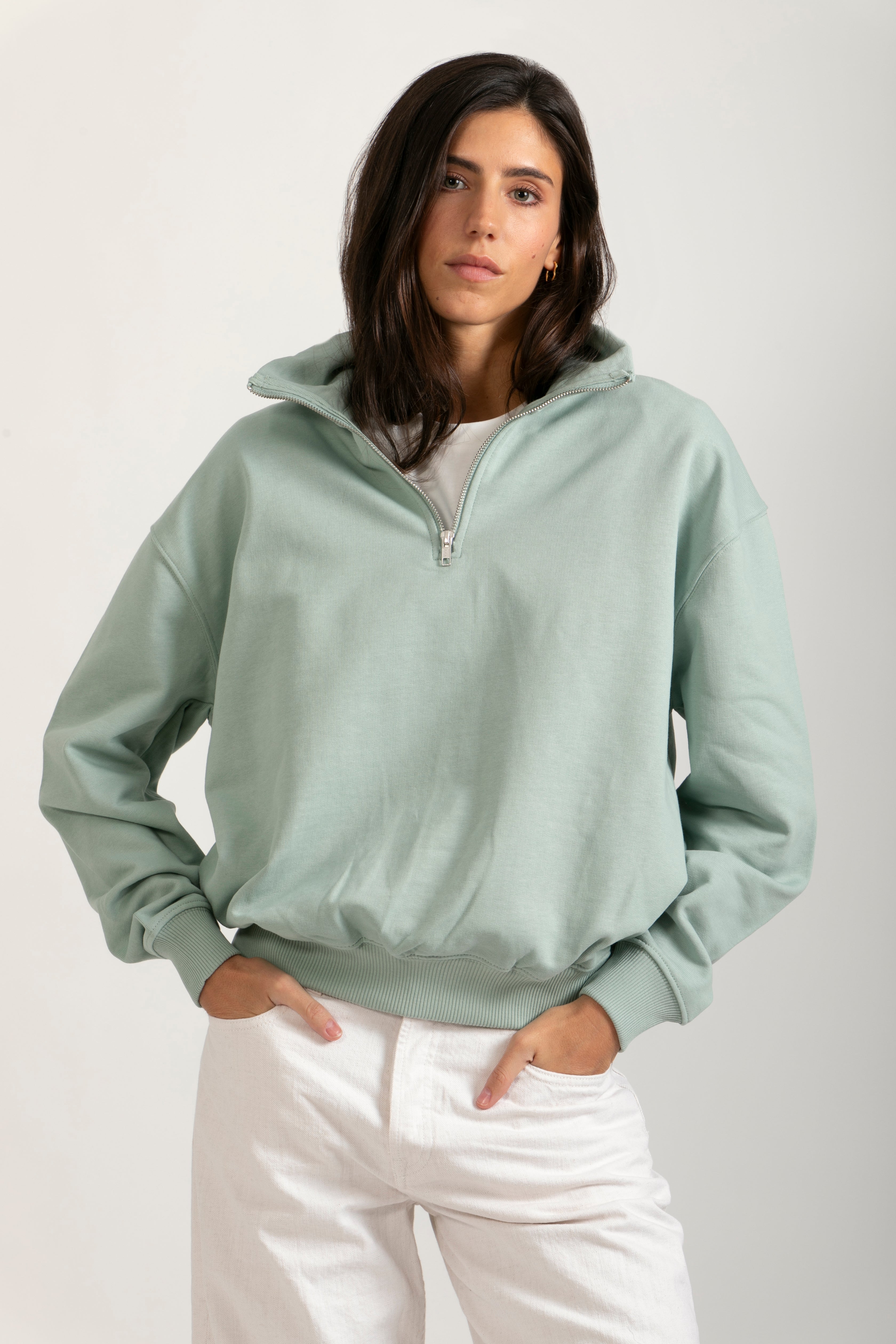 Sudadera Orgánica Oversize con Cremallera - 021